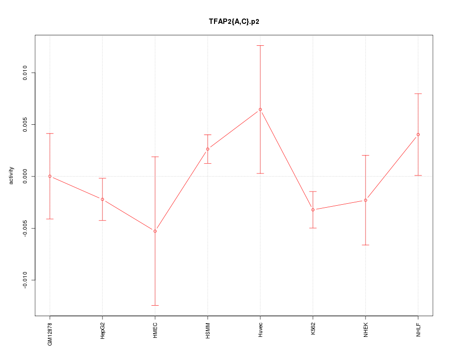 activity profile for motif TFAP2{A,C}.p2